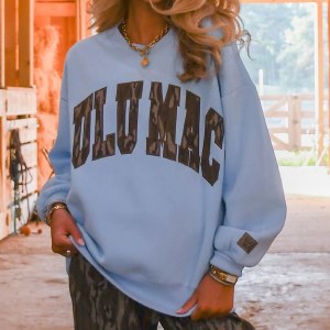Lulu Mac Ladies Mossy Oak Crew LIGHT BLUE LADIES X-SMALL